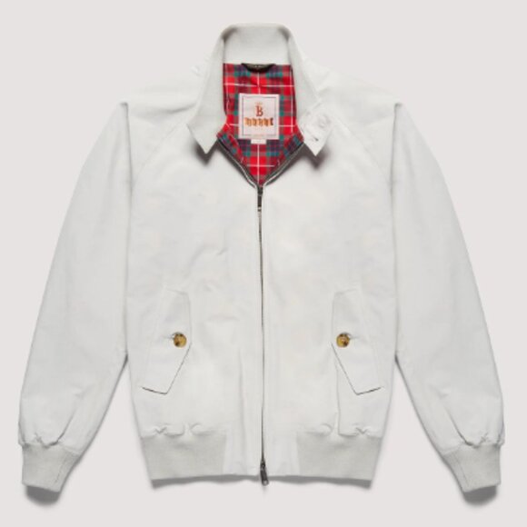 NWT BARACUTA G9 HARRINGTON JACKET grey white 34 british tartan old money preppy - Picture 1 of 14